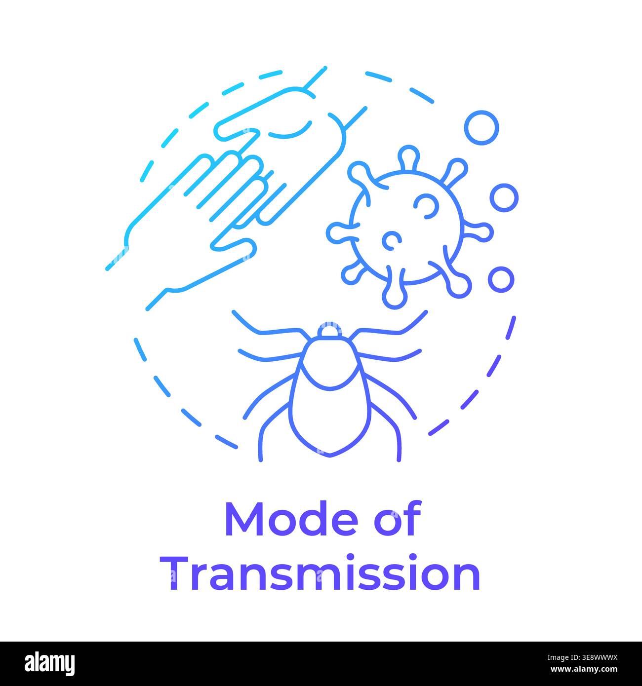 Mode of transmission blue gradient concept icon Stock Vector