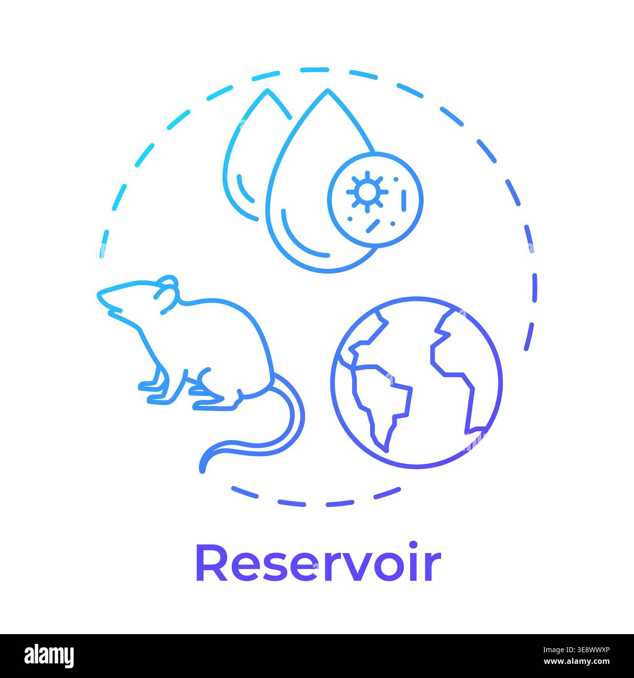 Reservoir blue gradient concept icon Stock Vector