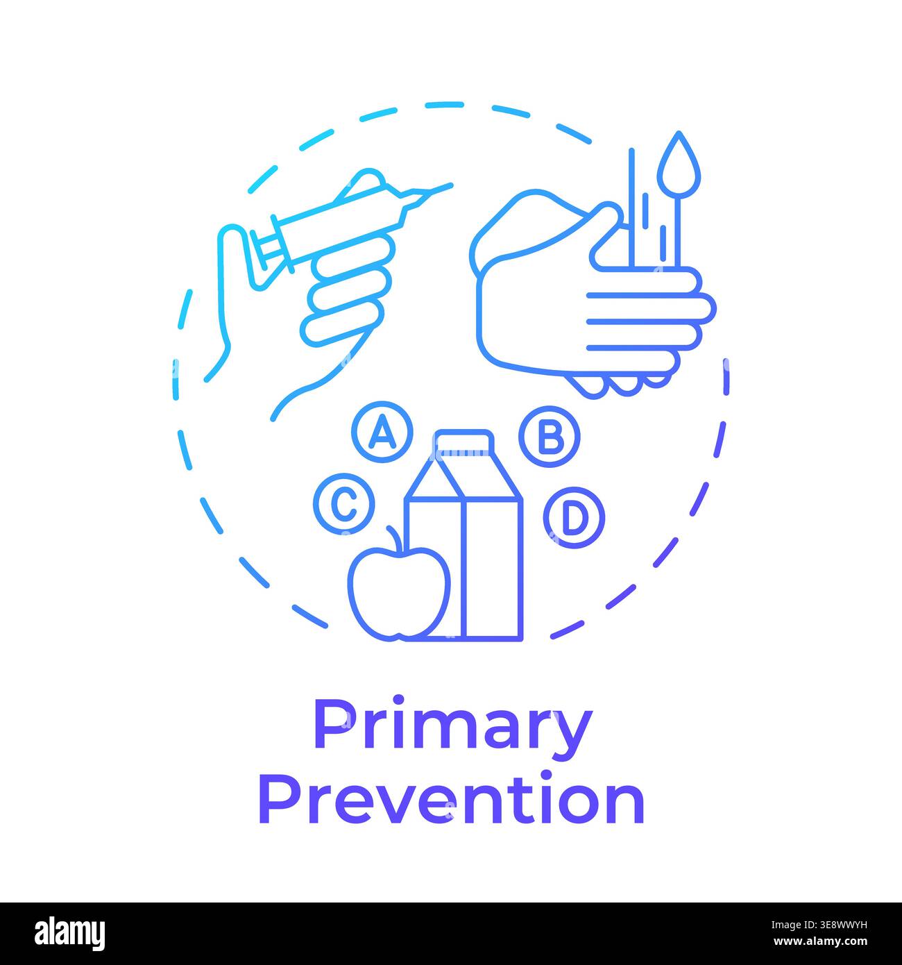 Primary prevention blue gradient concept icon Stock Vector