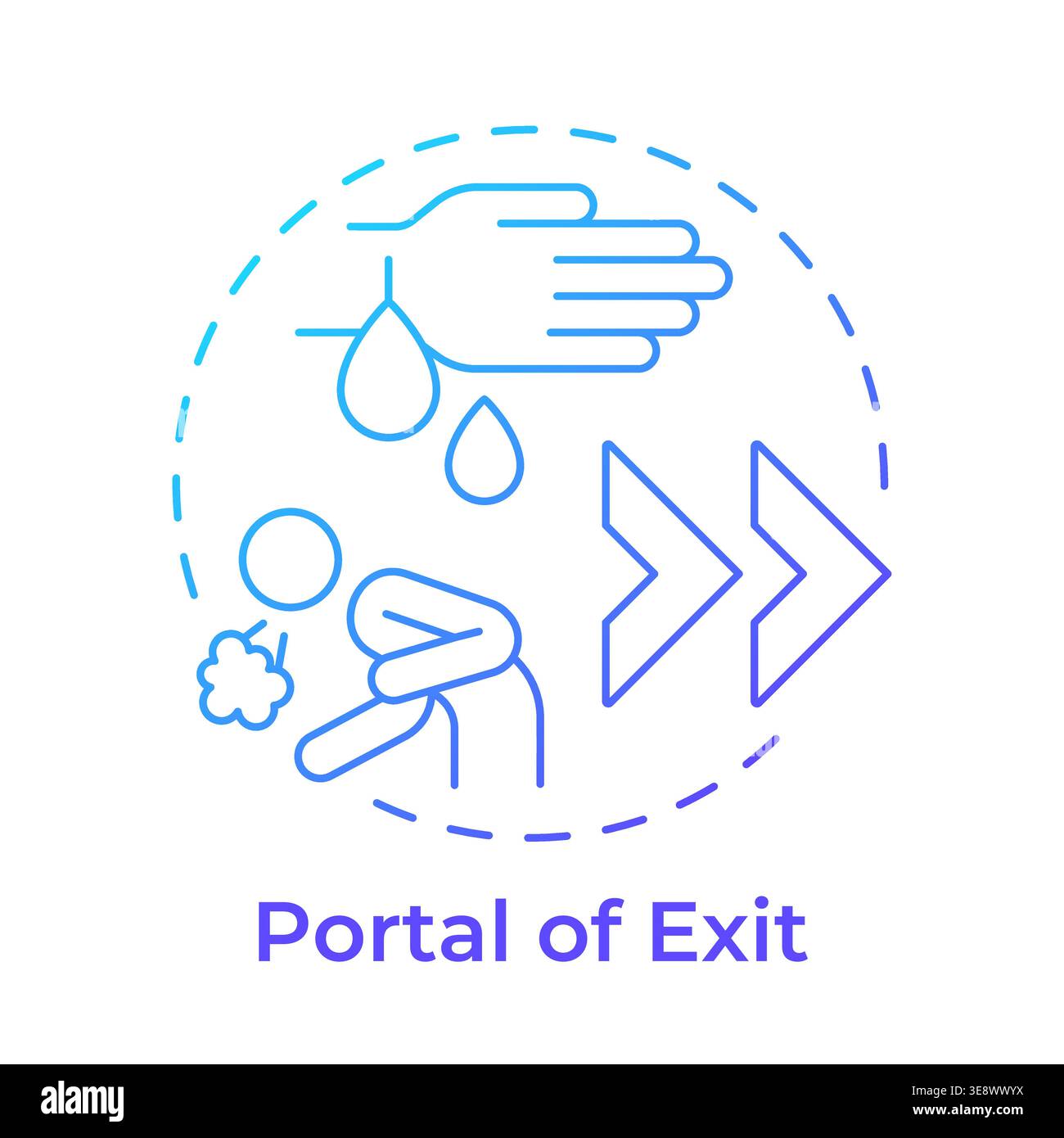 Portal of exit blue gradient concept icon Stock Vector