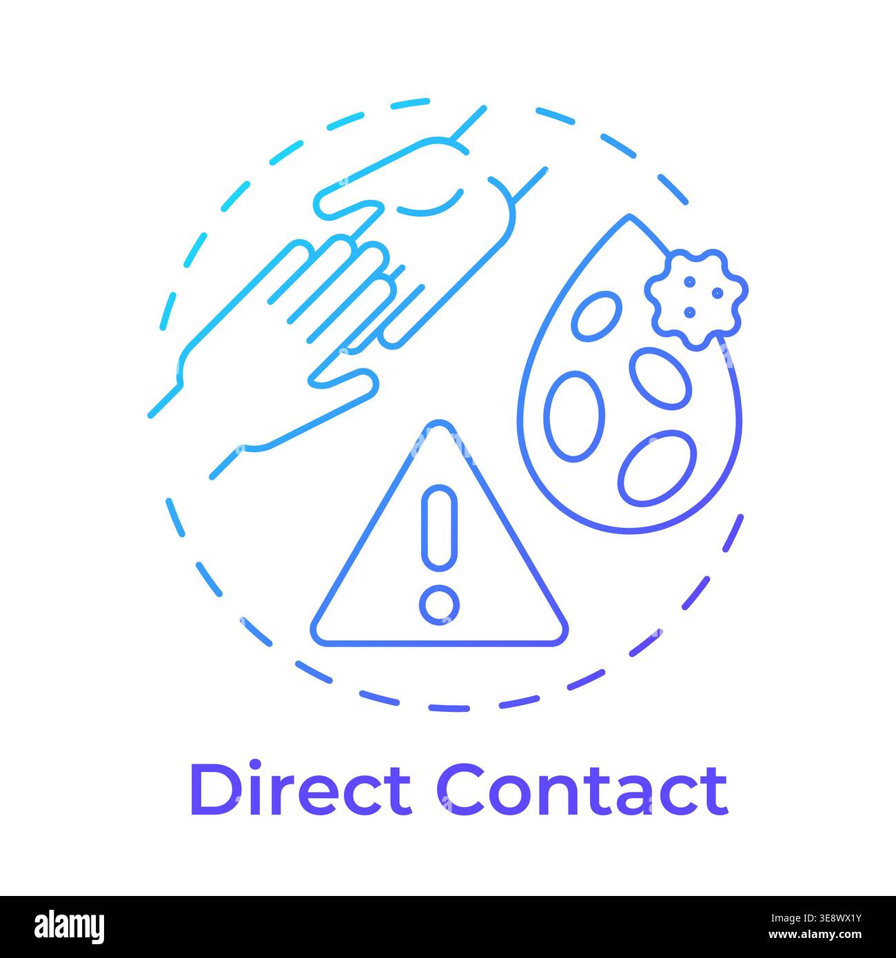 Direct contact blue gradient concept icon Stock Vector
