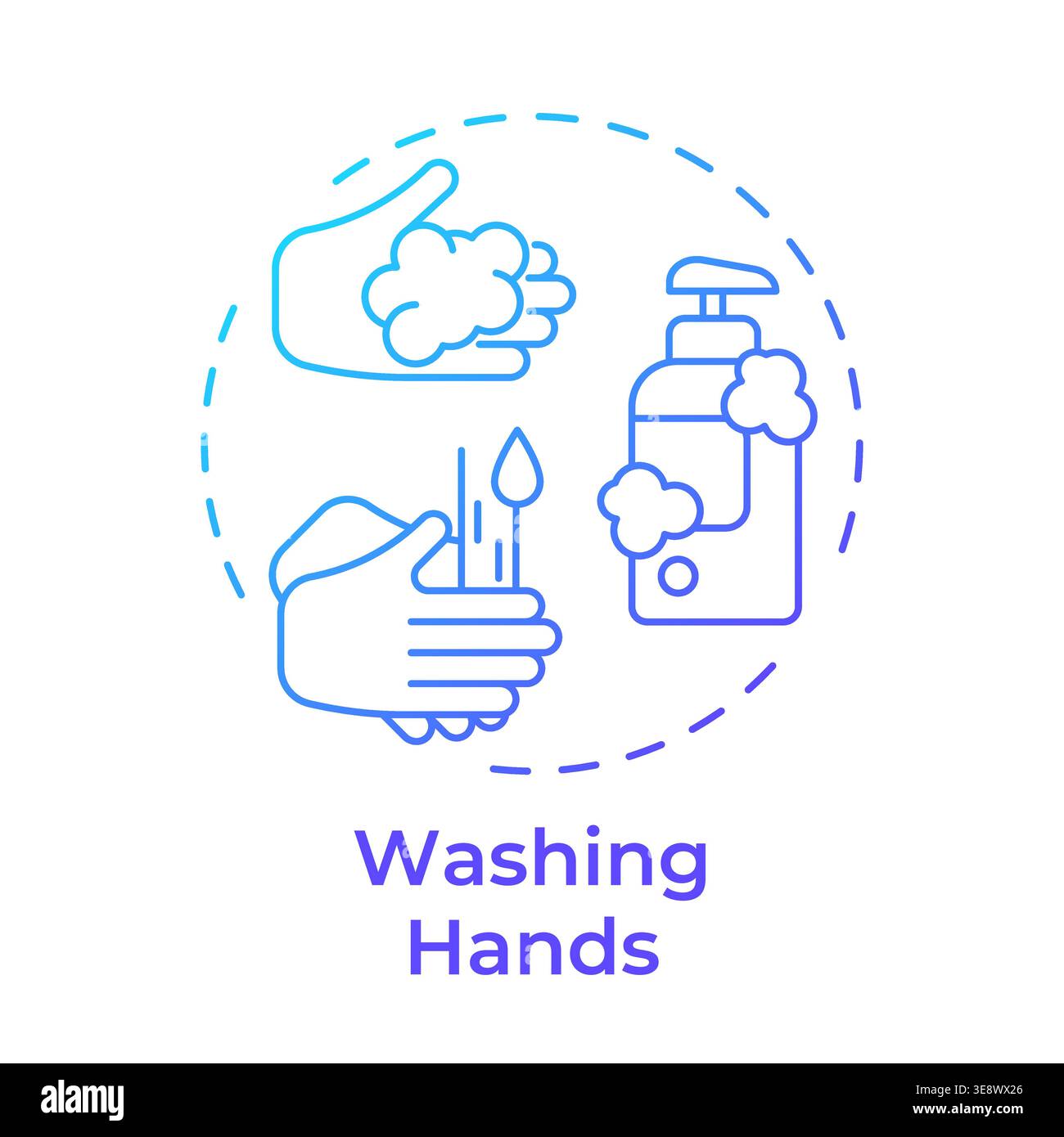 Washing hands blue gradient concept icon Stock Vector