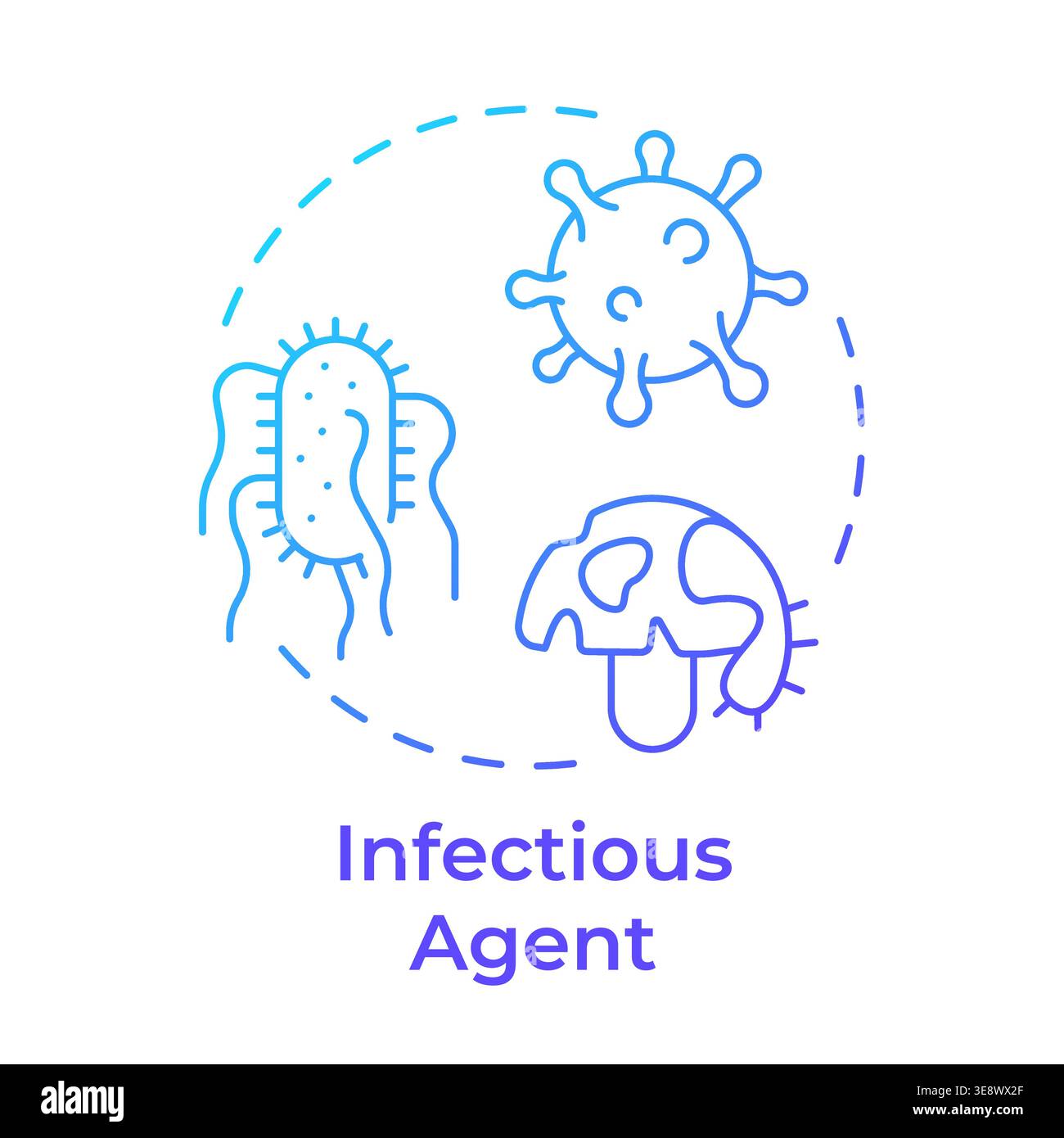 Infectious agent blue gradient concept icon Stock Vector