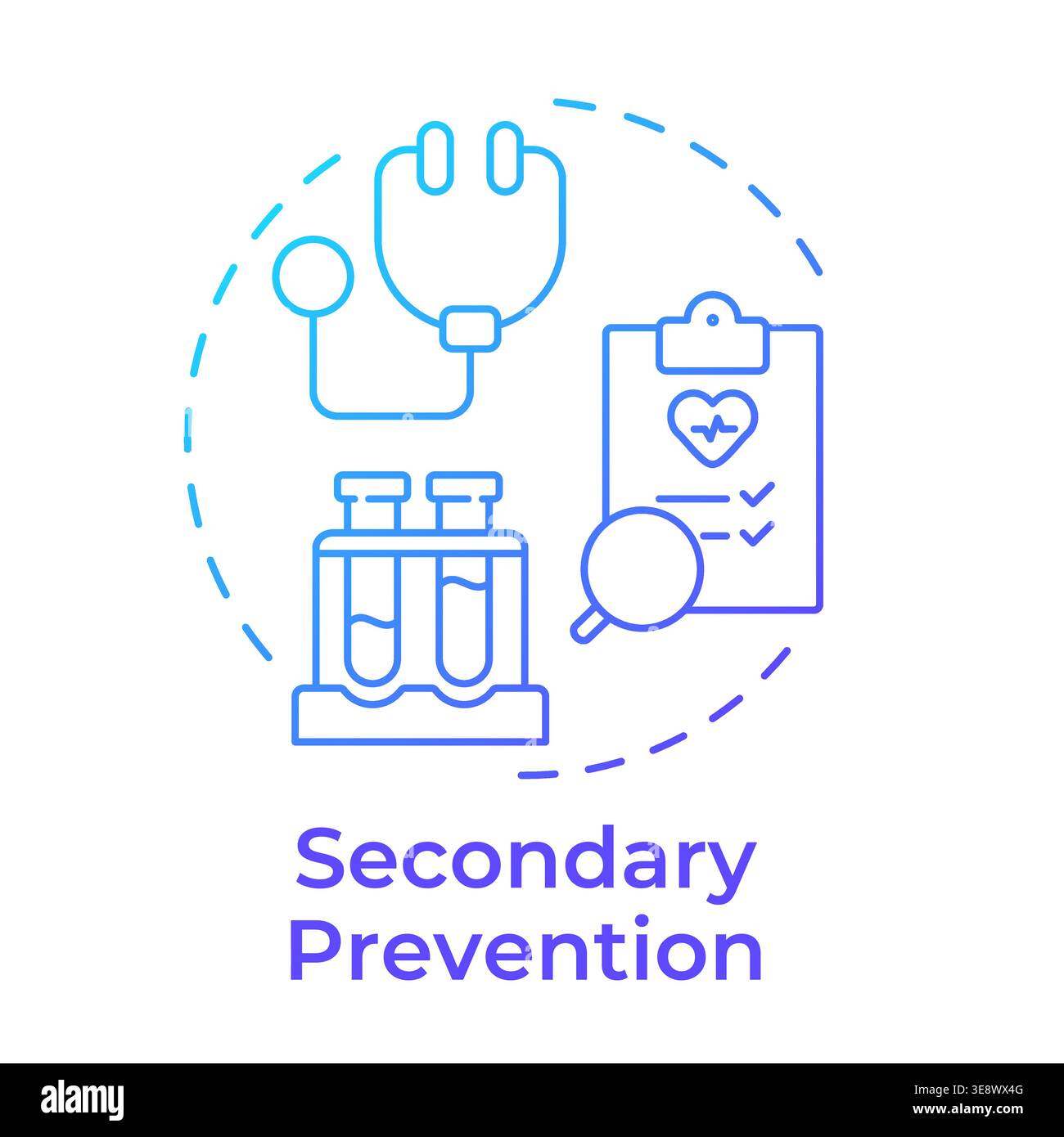 Secondary prevention blue gradient concept icon Stock Vector