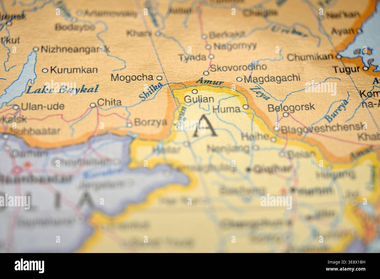 Cross border river route map hi-res stock photography and images - Alamy