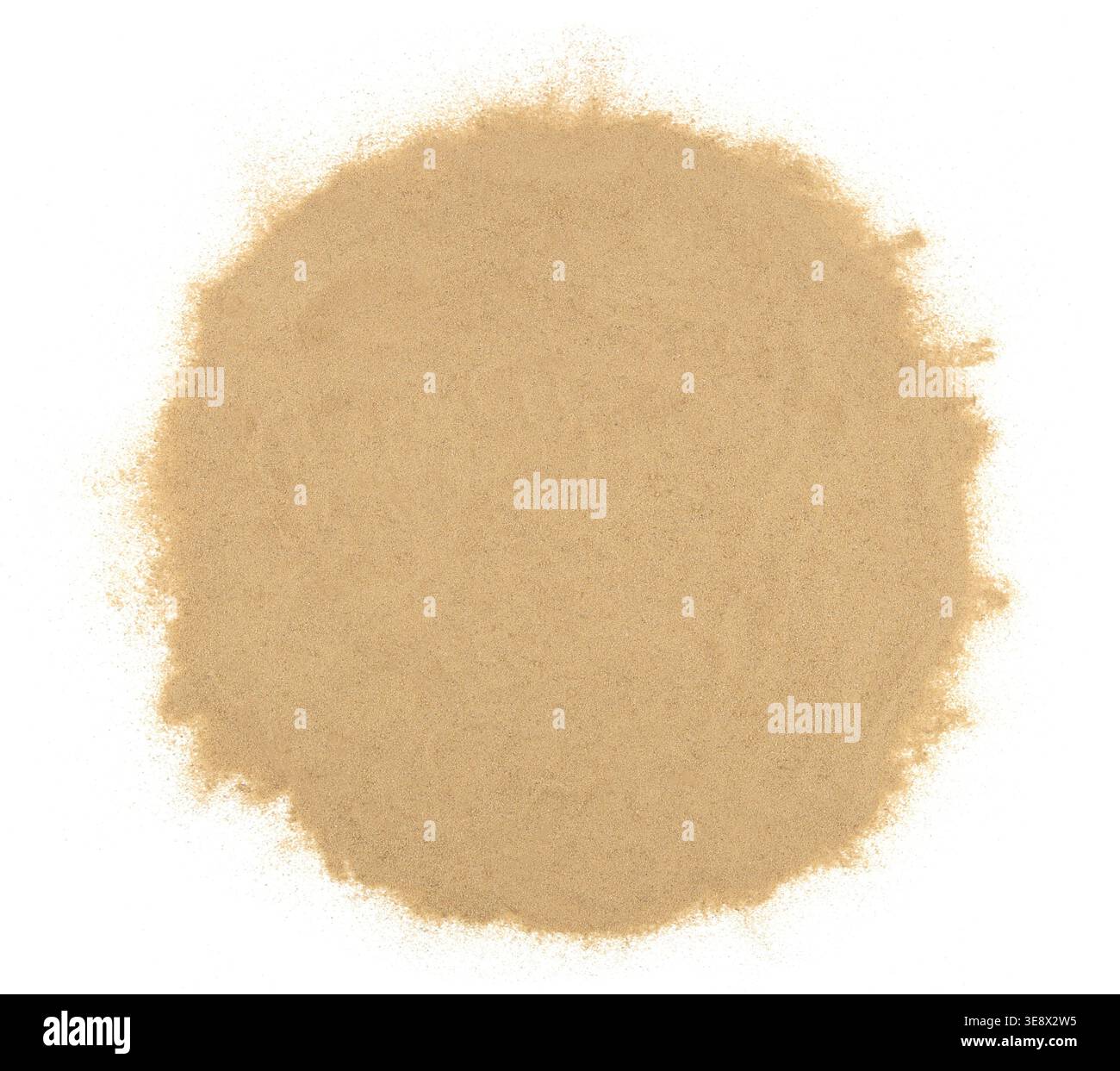 Sand circle isolated on white background. Stock Photo