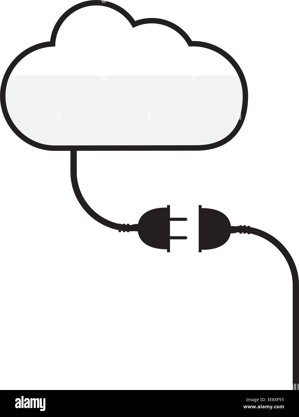 Unplugged cloud icon symbolizing offline server and internet failure. Stock Vector