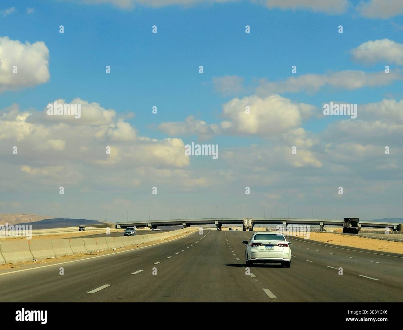 Cairo, Egypt, February 28 2026: the Cairo-Suez desert Highway road in ...