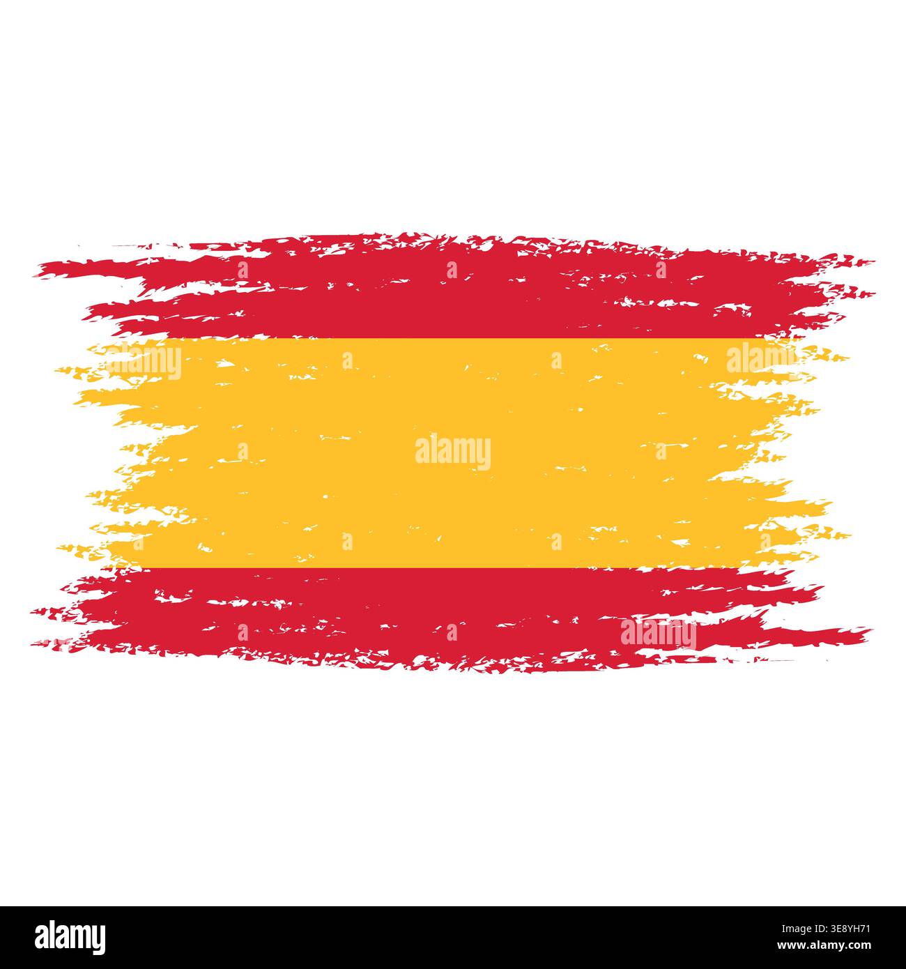 Spain flag brushstroke texture, abstract vector emblem, national identity Stock Vector