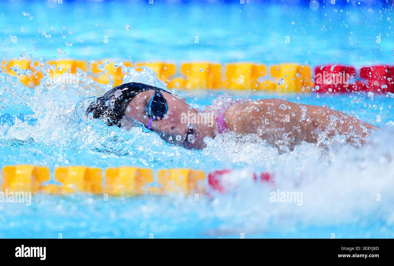 Freya Colbert during the Women's 200m Freestyle Heat 9 on day three of ...