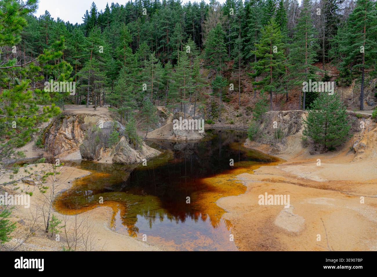 Purple Lake in Rudawy Janowickie, Poland. Stunning acidic mineral pond ...