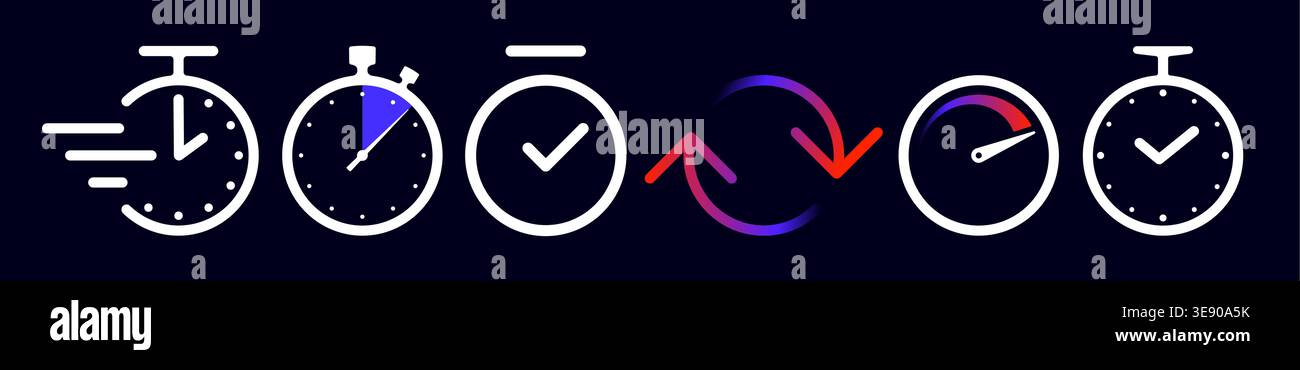 Time. Watch, clock. Quick timer Stock Vector
