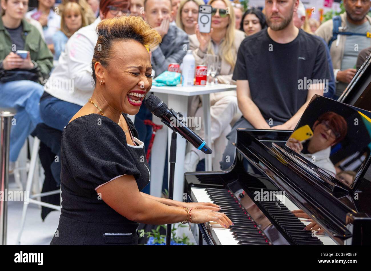 London, UK. 16th April 2026 British singer songwriter Emili Sande sings ...