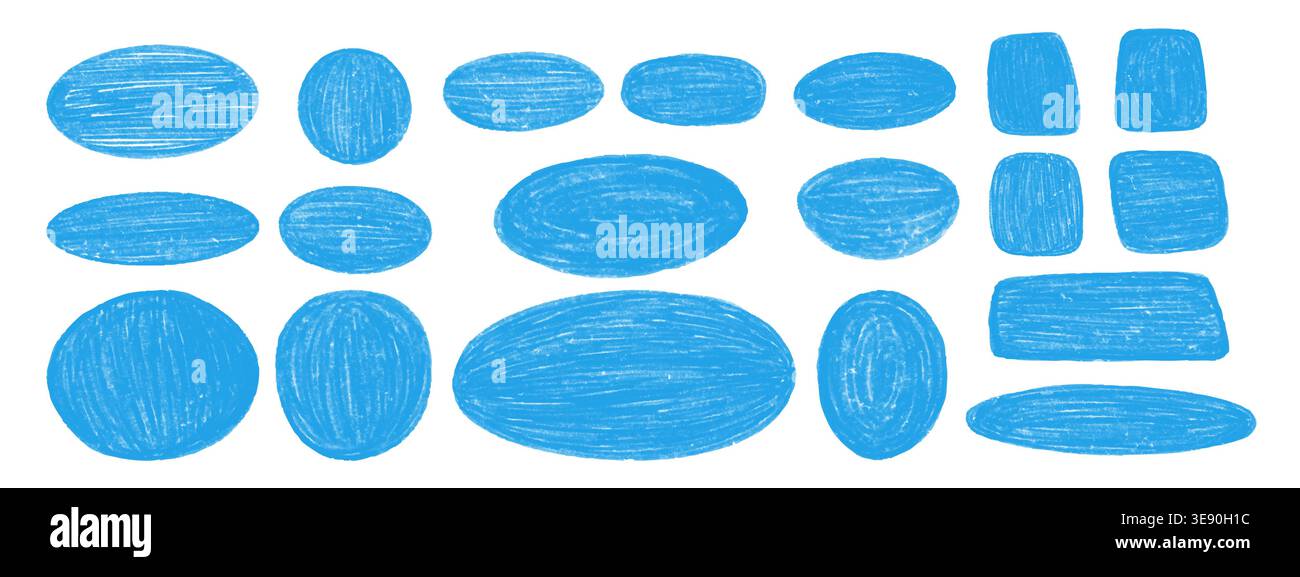 Hand drawn crayon boxes. Stock Vector