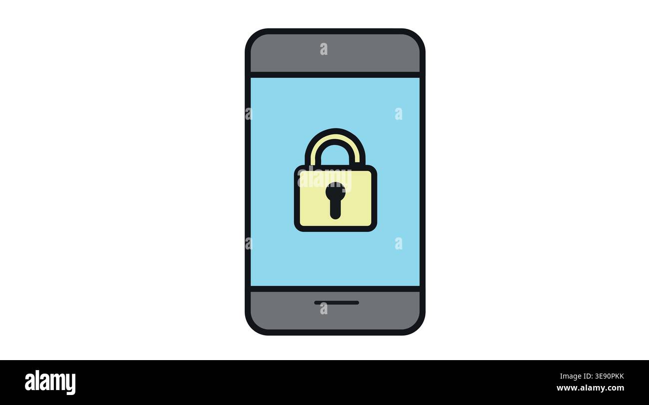 Smartphone security and mobile privacy icon Stock Vector