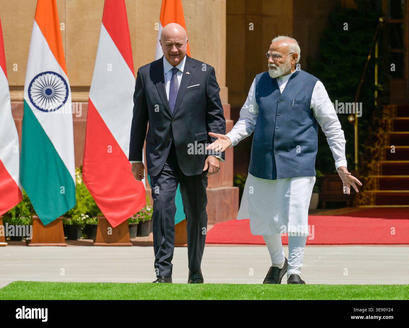 NEW DELHI, INDIA - APRIL 16: Prime Minister Narendra Modi, with ...