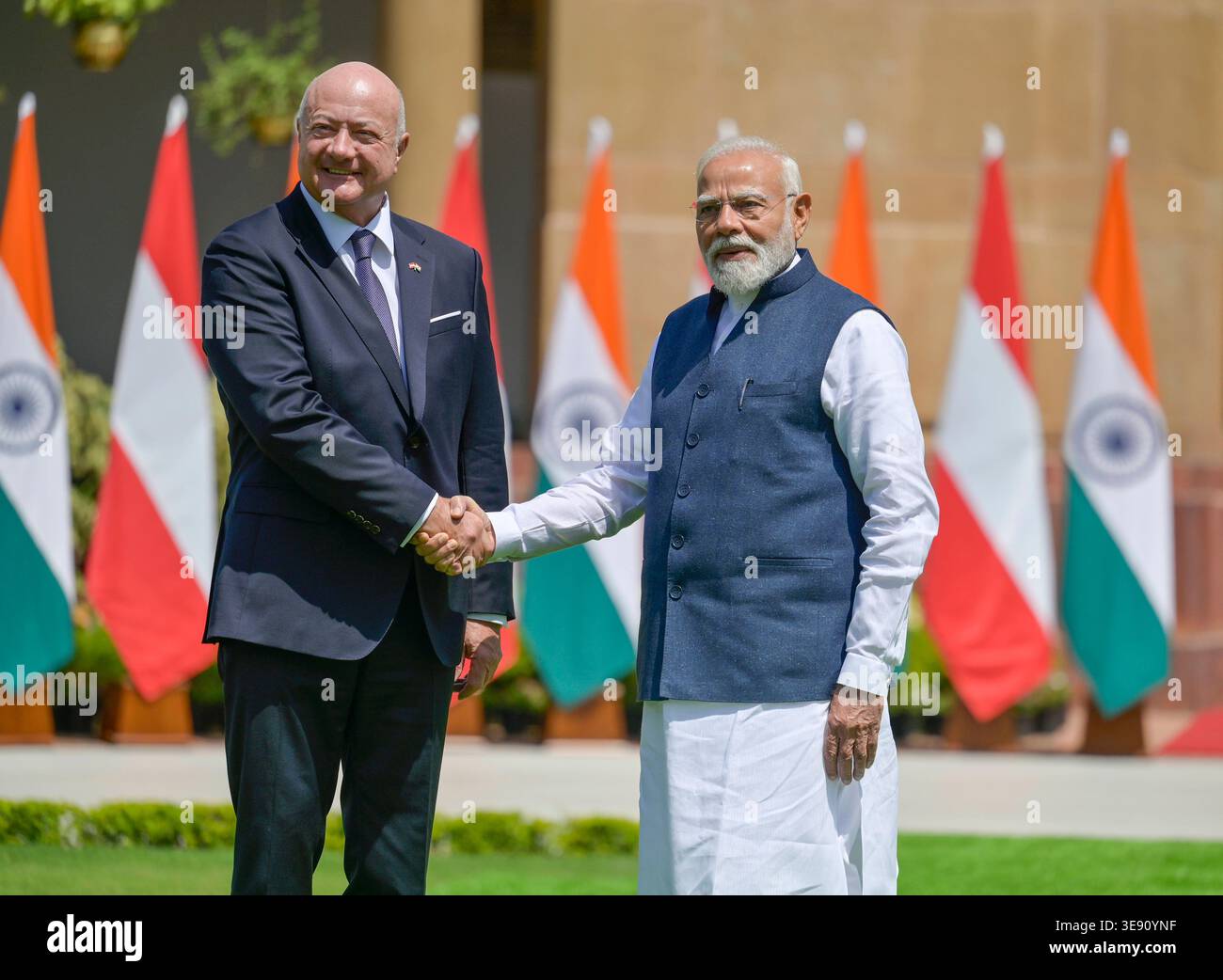 NEW DELHI, INDIA - APRIL 16: Prime Minister Narendra Modi shakes hand ...