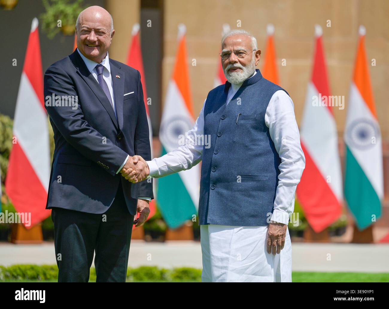 NEW DELHI, INDIA - APRIL 16: Prime Minister Narendra Modi shakes hand ...