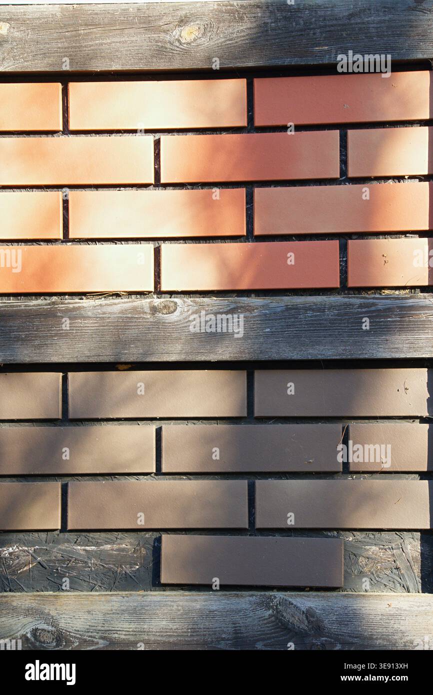 Samples of two types of facing ceramic bricks. High quality photo Stock Photo