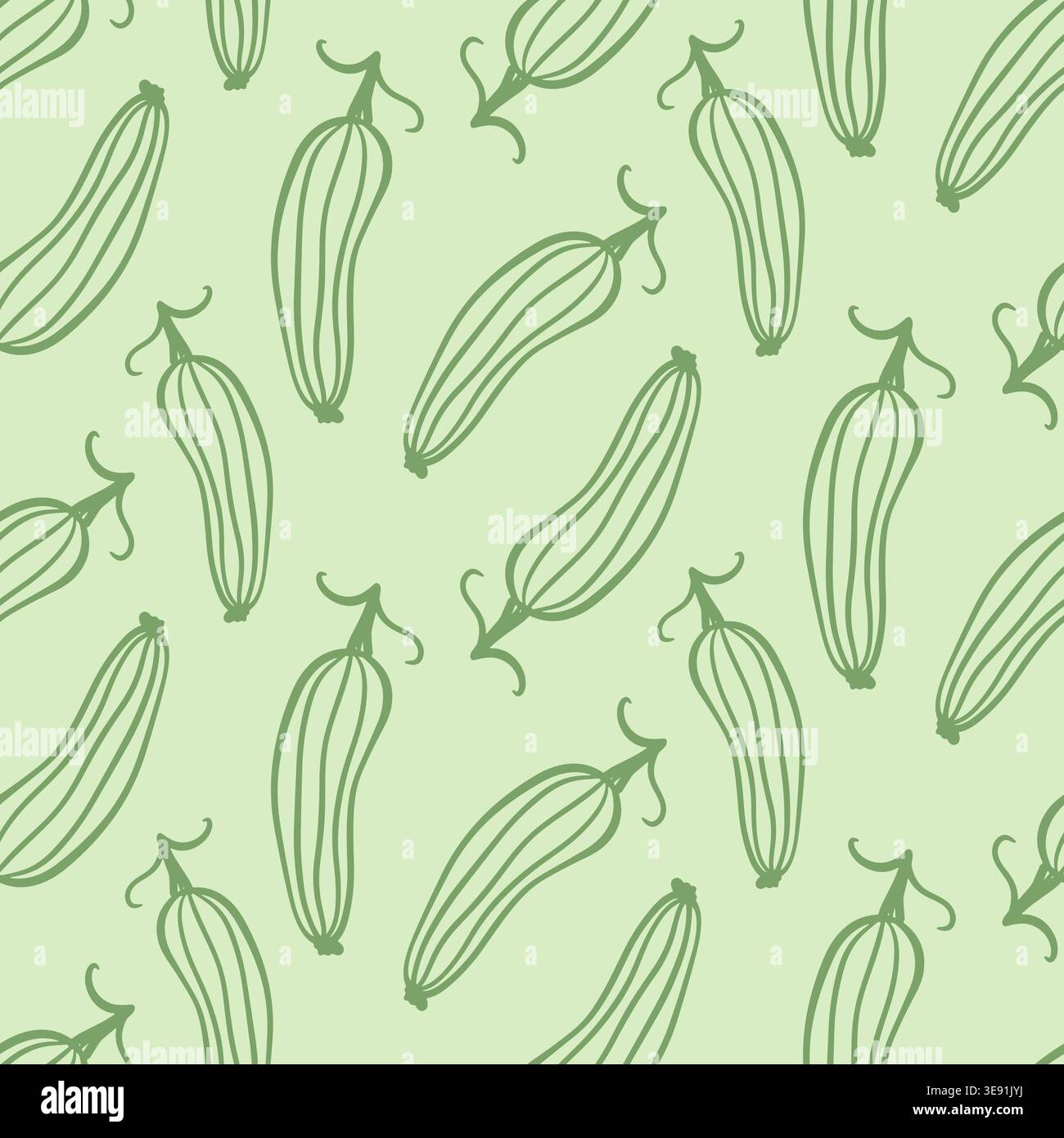 Seamless zucchini vector pattern background Stock Vector