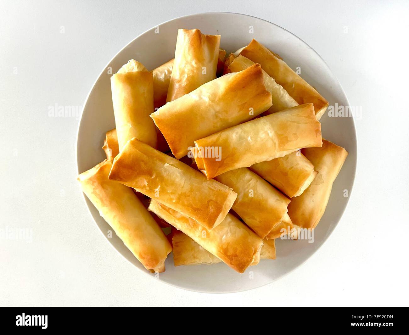 Traditional puff pastry cheese bites, Bulgarian homemade breakfast from the Balkans - Smartphone Captured Stock Image
