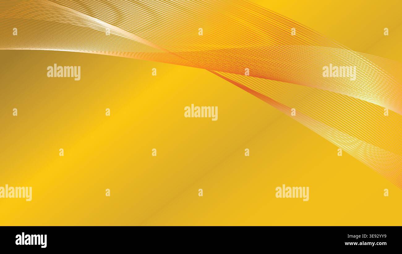 Abstract golden background with flowing luminous ribbons and gradient effect Stock Vector