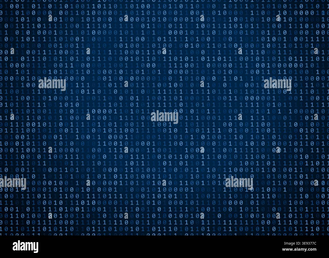 A seamless pattern of binary numbers representing data flow, digital communication, and high tech computer programming. Stock illustration. Stock Vector