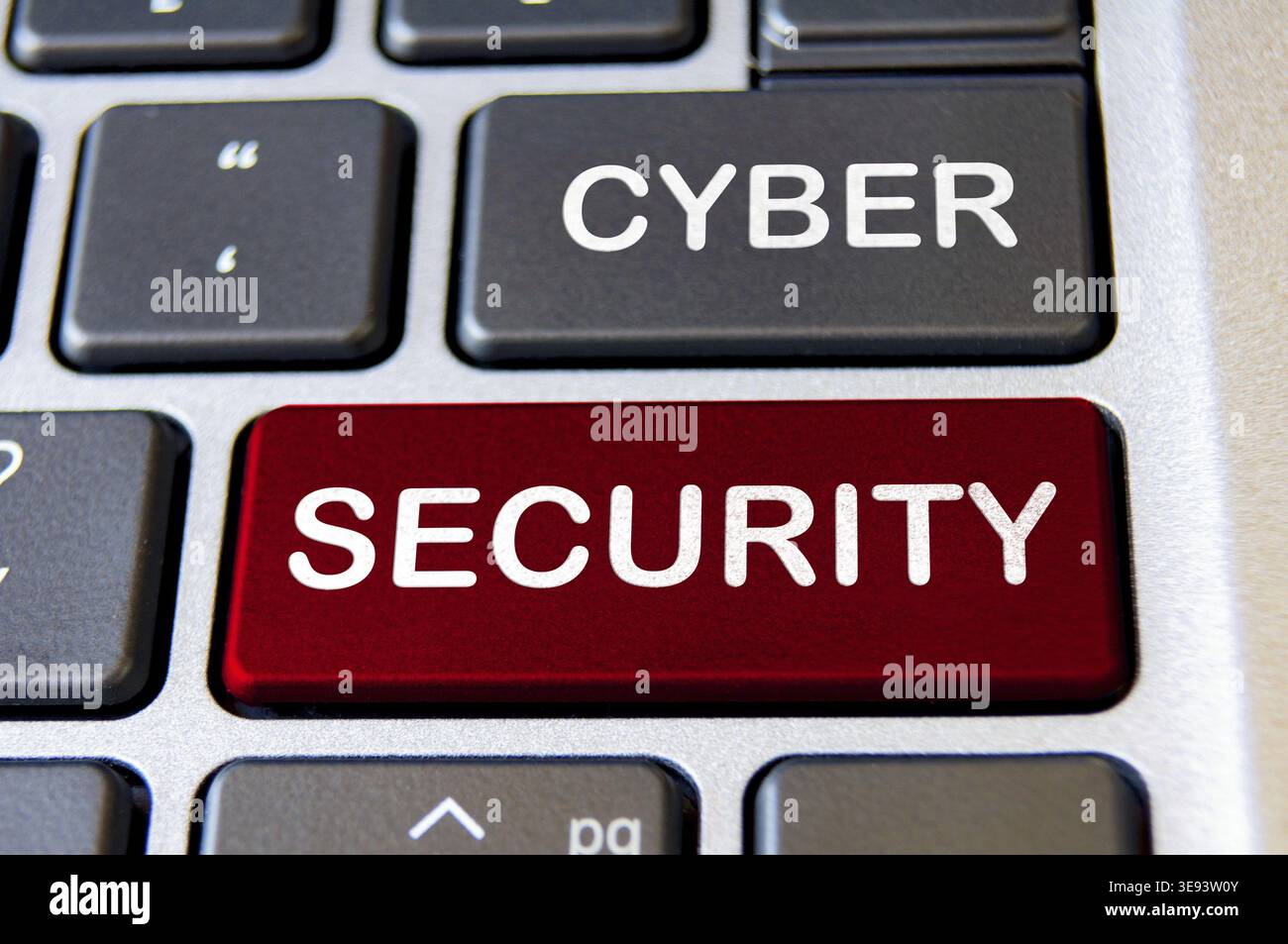 Cyber Security Text on laptop keyboards. Online security concept Stock Photo