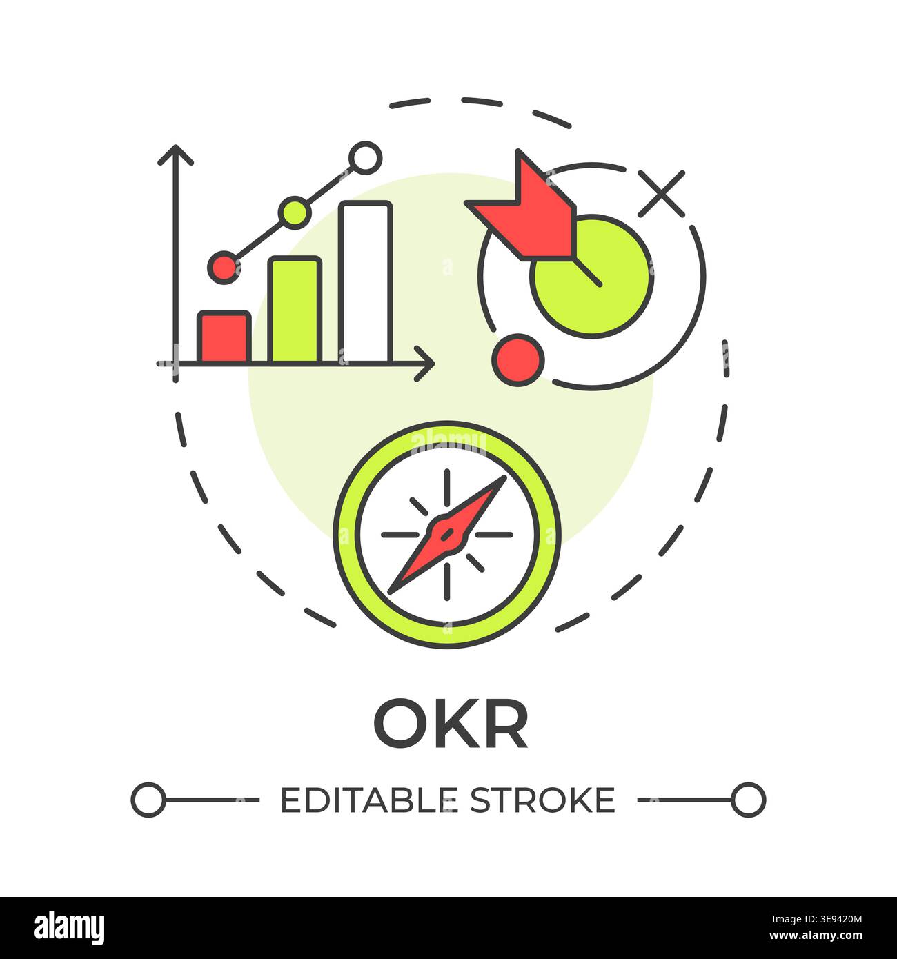 OKR multi color concept icon Stock Vector