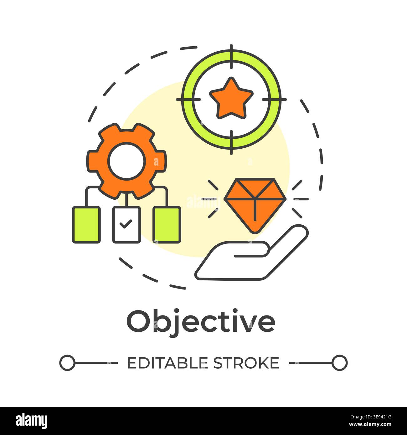 Objective multi color concept icon Stock Vector