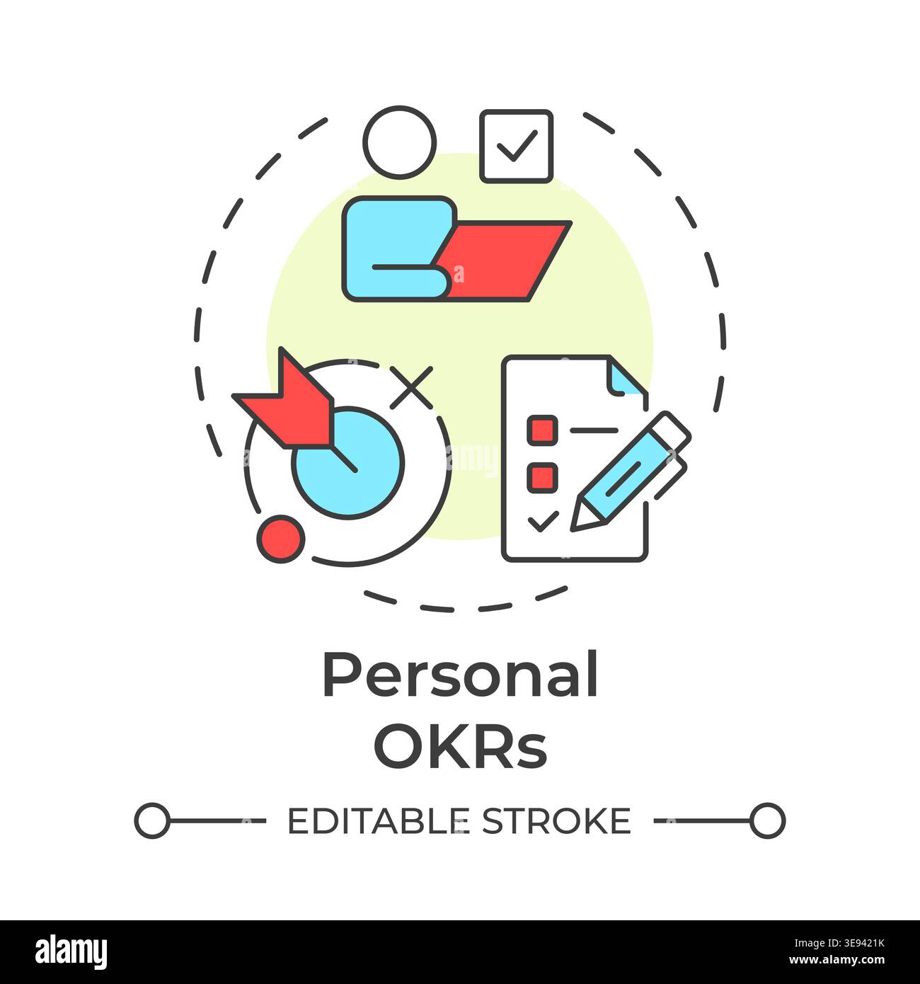 Personal okrs multi color concept icon Stock Vector