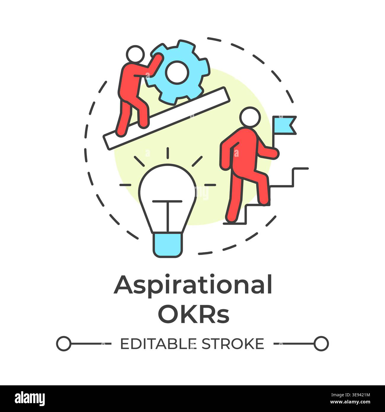 Aspirational okrs multi color concept icon Stock Vector