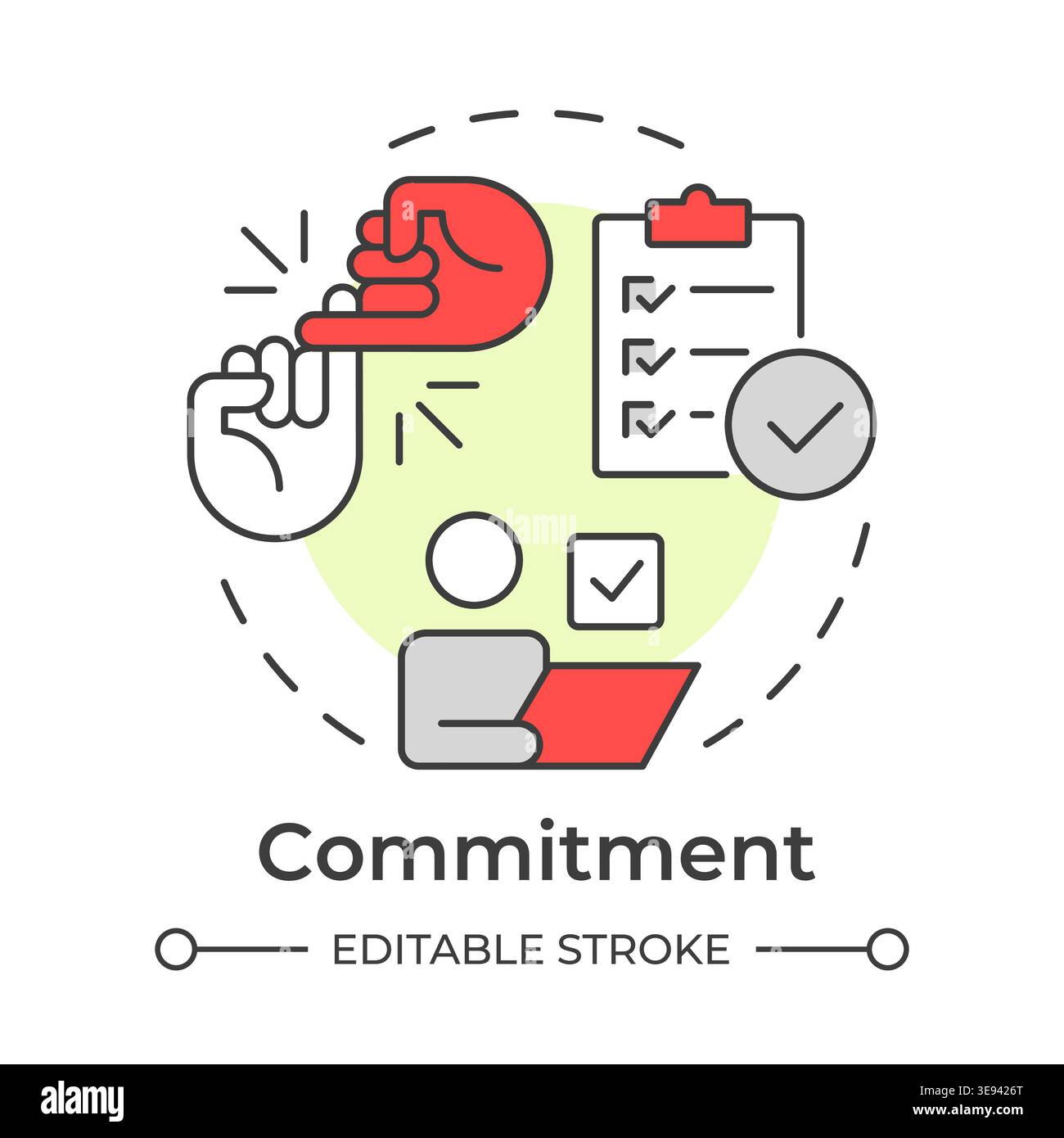 Commitment multi color concept icon Stock Vector