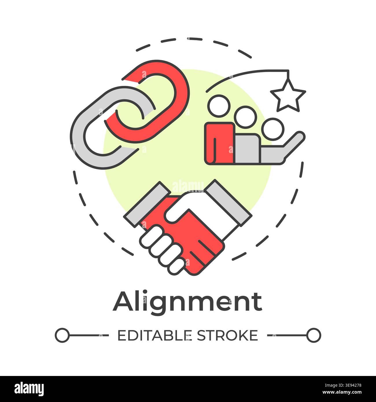 Alignment multi color concept icon Stock Vector