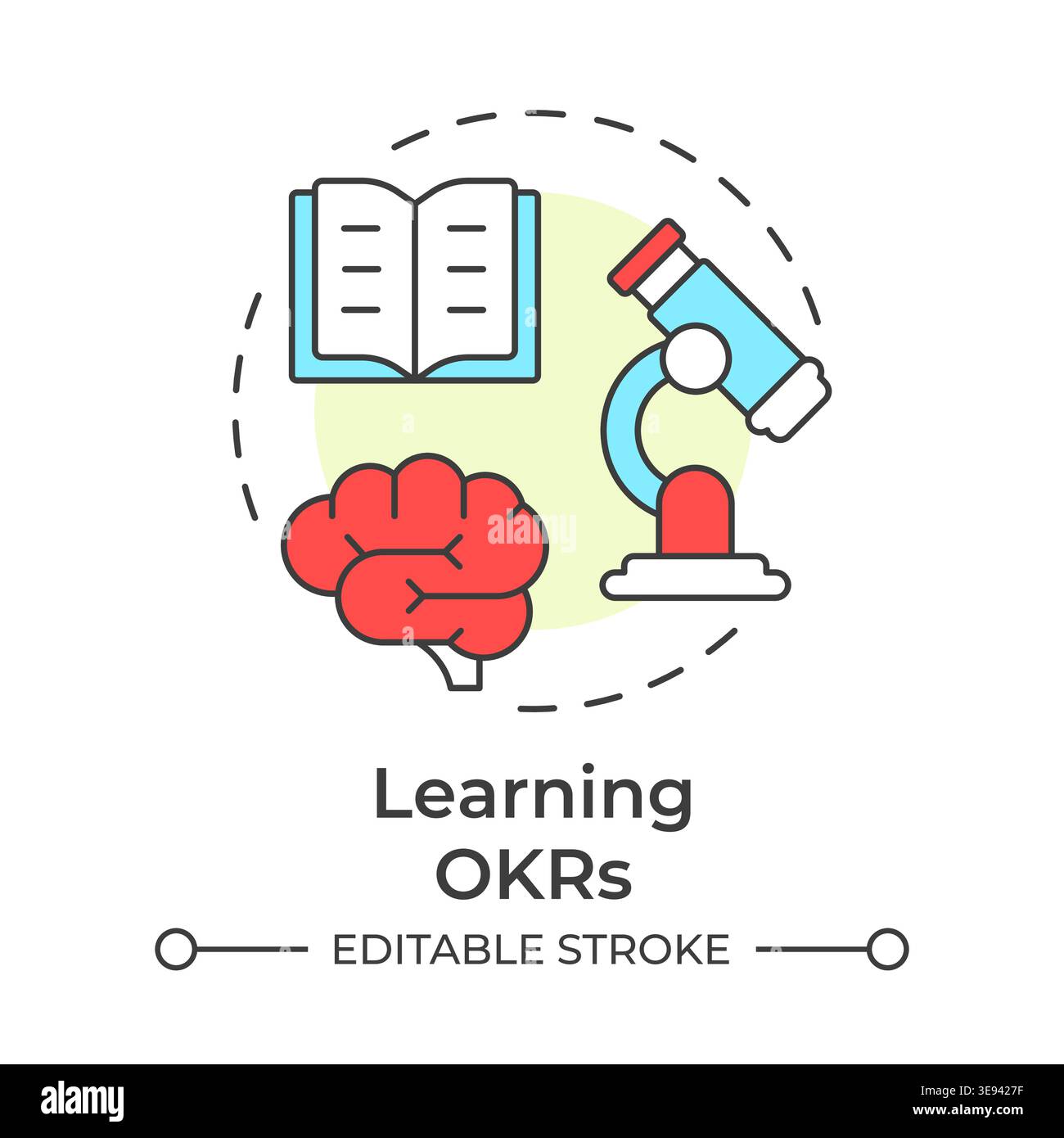 Learning okrs multi color concept icon Stock Vector