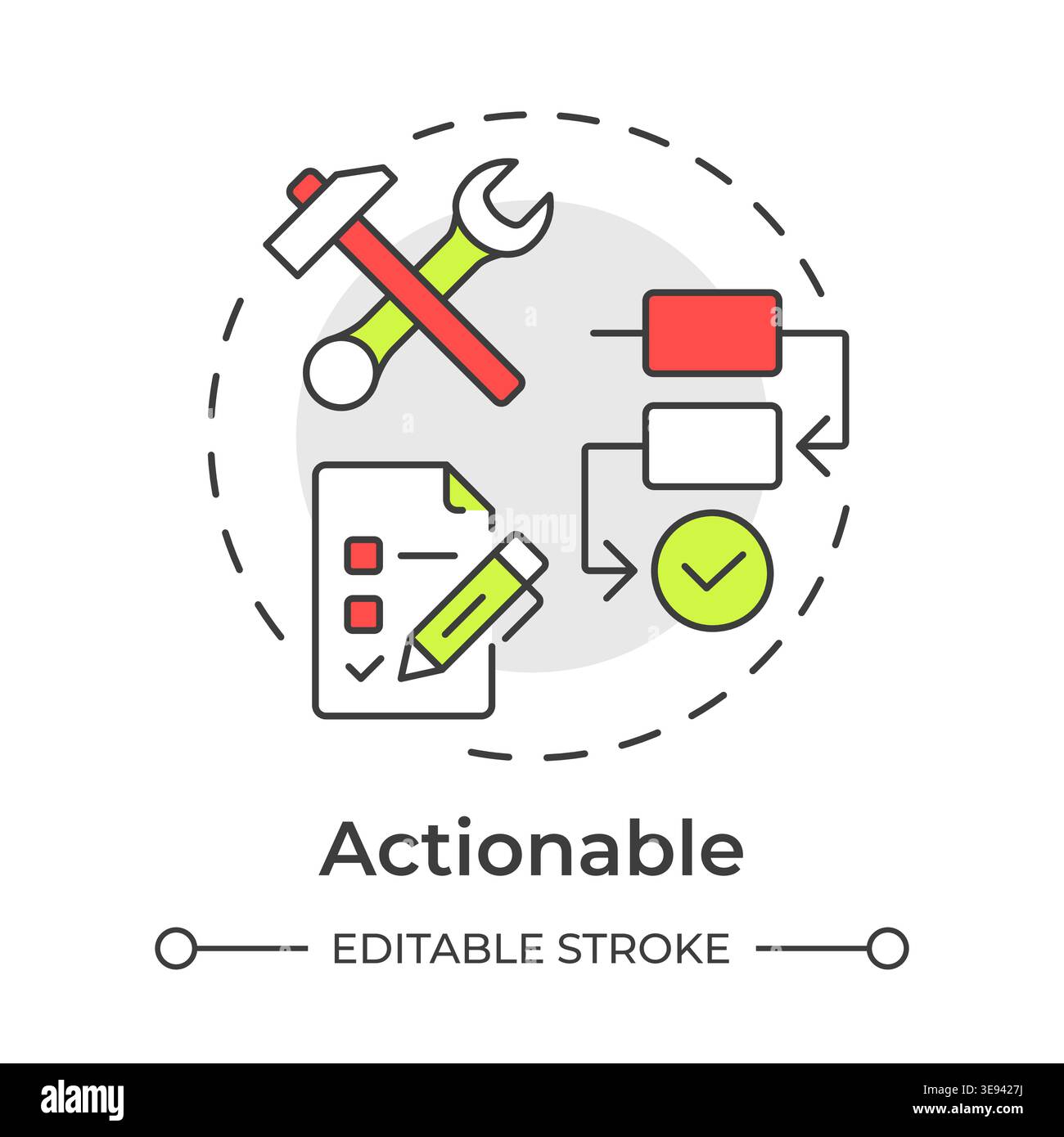 Actionable multi color concept icon Stock Vector