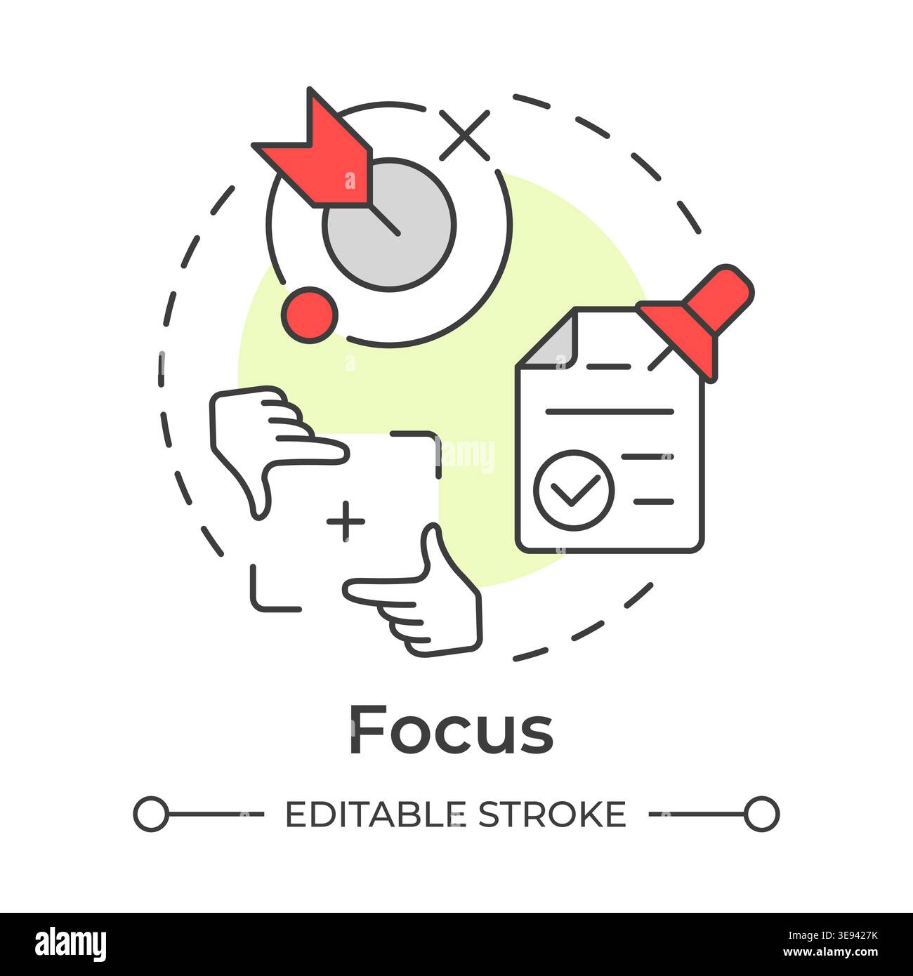 Focus multi color concept icon Stock Vector