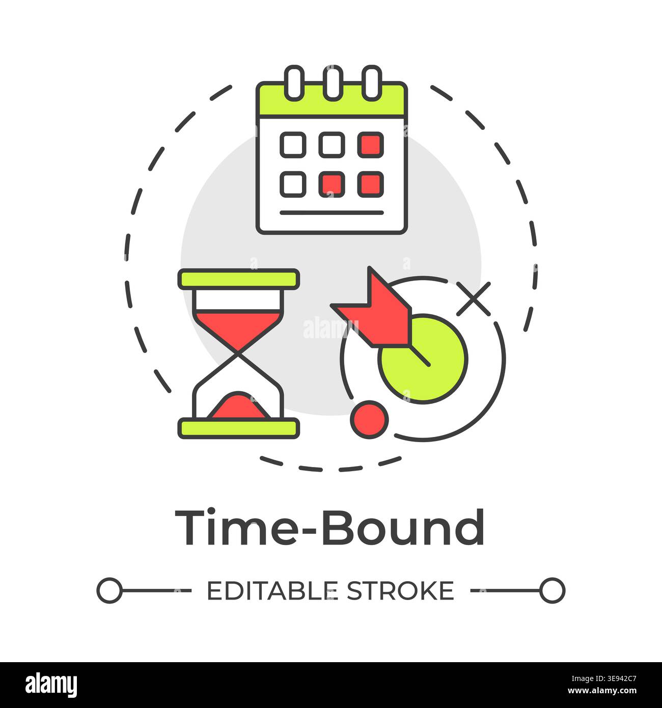 Time bound multi color concept icon Stock Vector