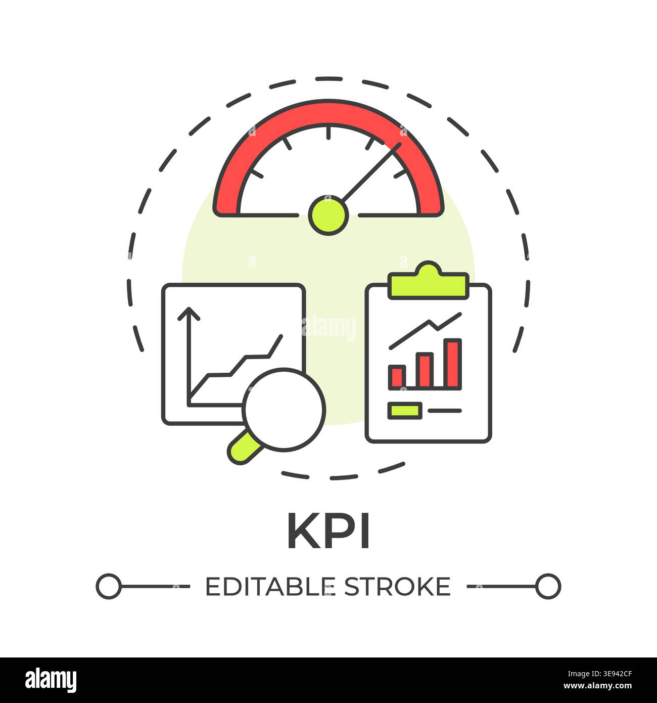 KPI multi color concept icon Stock Vector