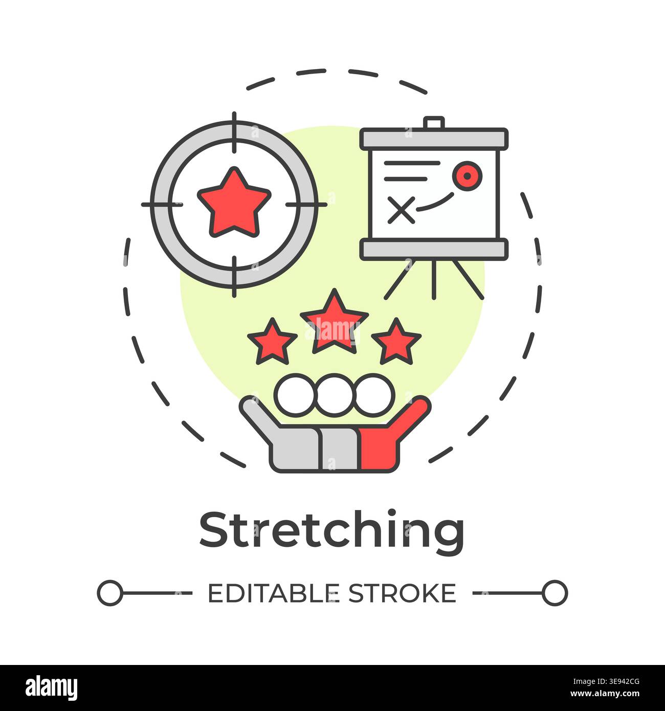 Stretching multi color concept icon Stock Vector