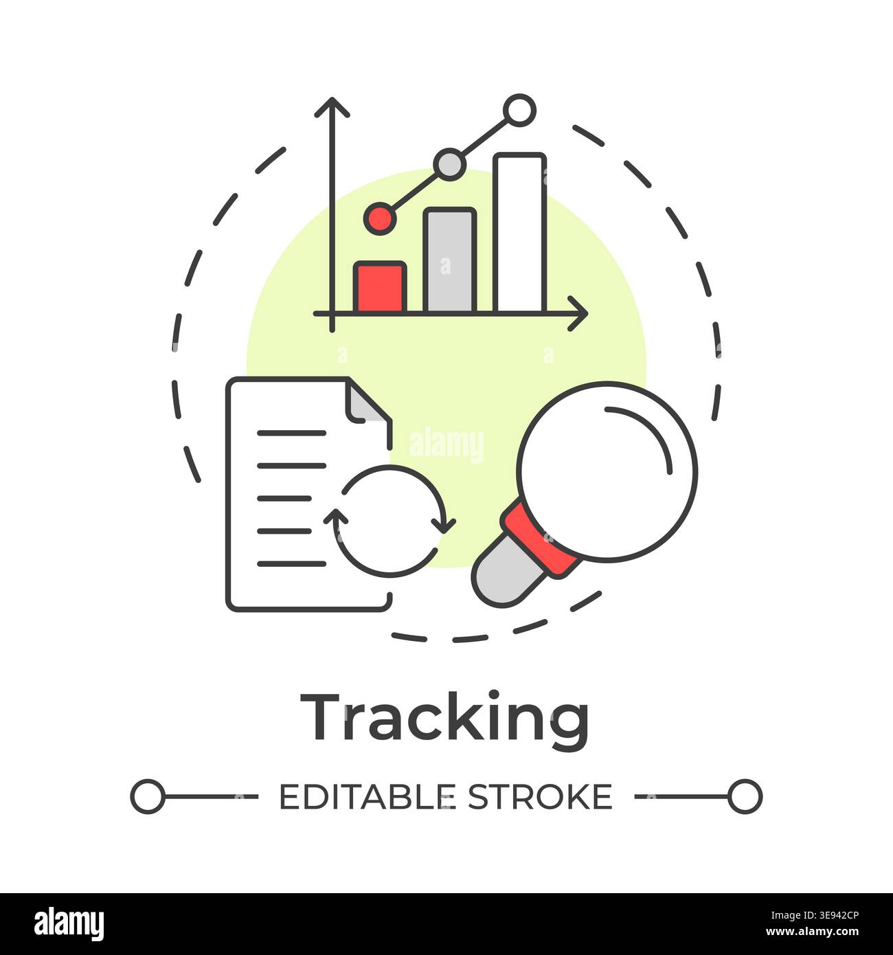 Tracking multi color concept icon Stock Vector