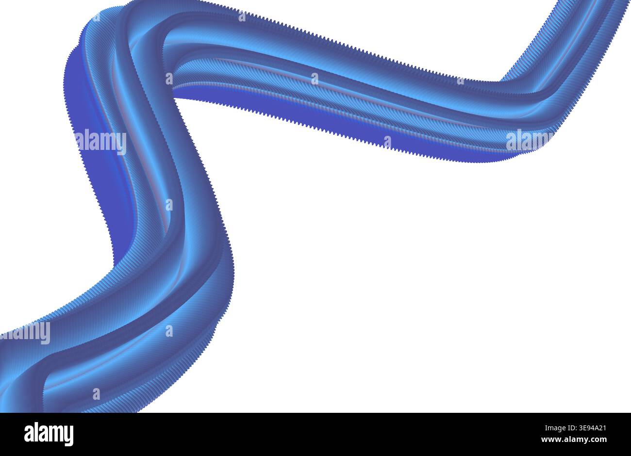 Abstract blue fluid wave with textured surface flowing across white background Stock Vector