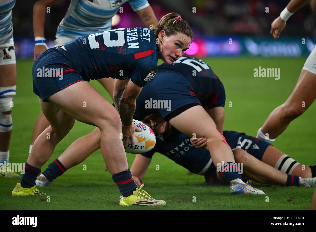 Sullivan Rugby Sammy Sullivan from team America reacts during a women’s rugby match ...