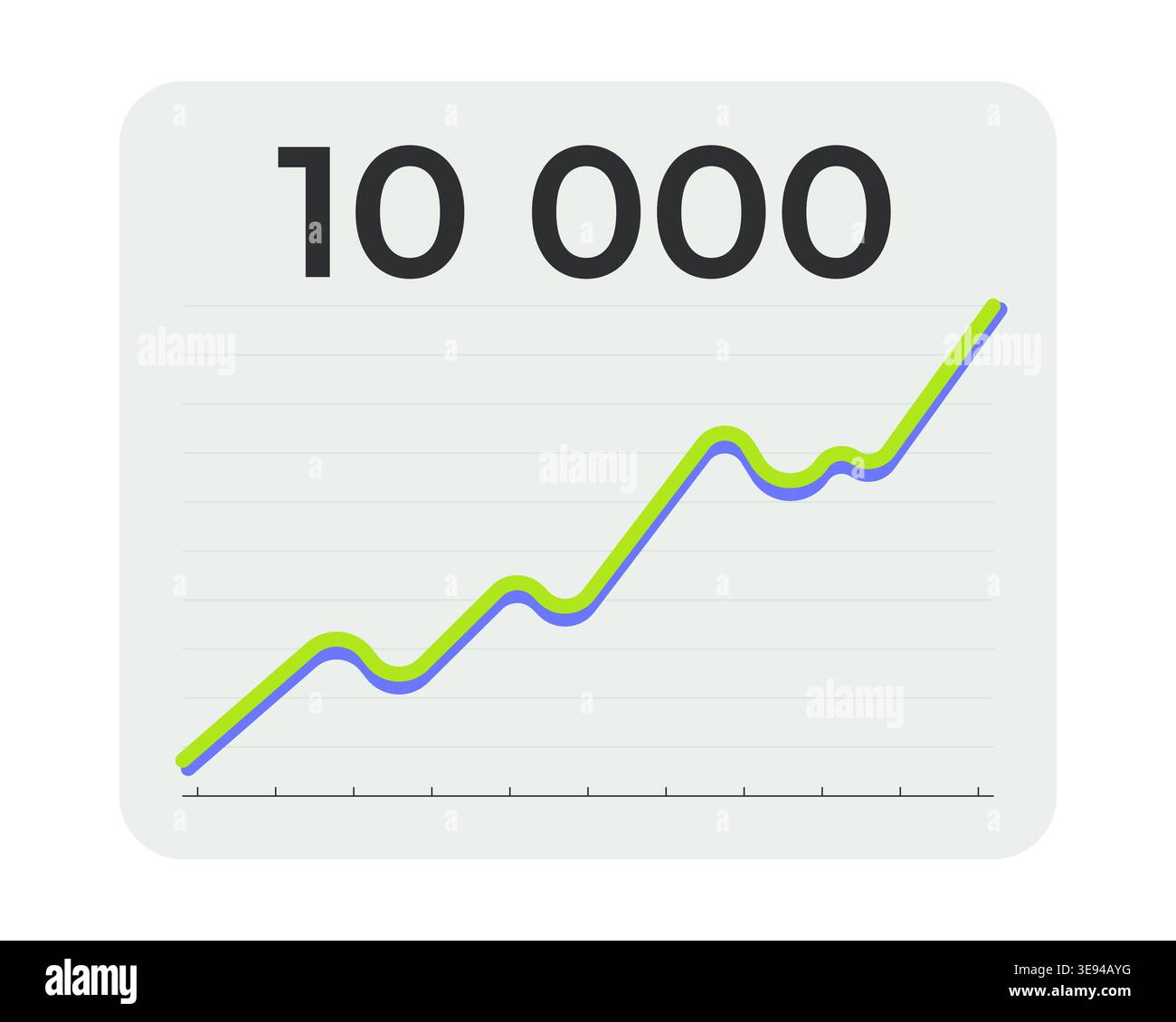 Upward trend line graph flat UI data visualization element Stock Vector ...