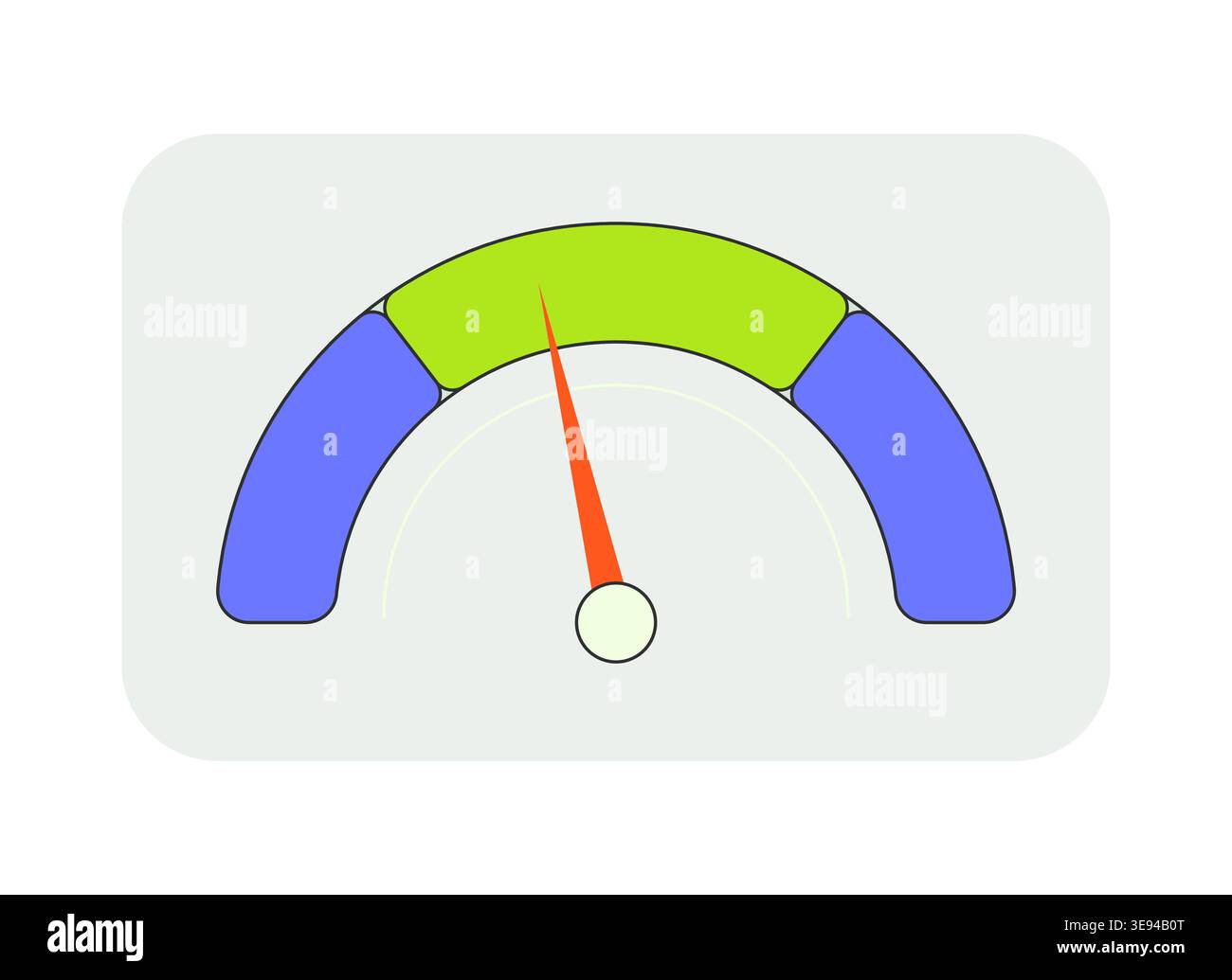 Semi circular gauge meter flat UI data visualization element Stock Vector