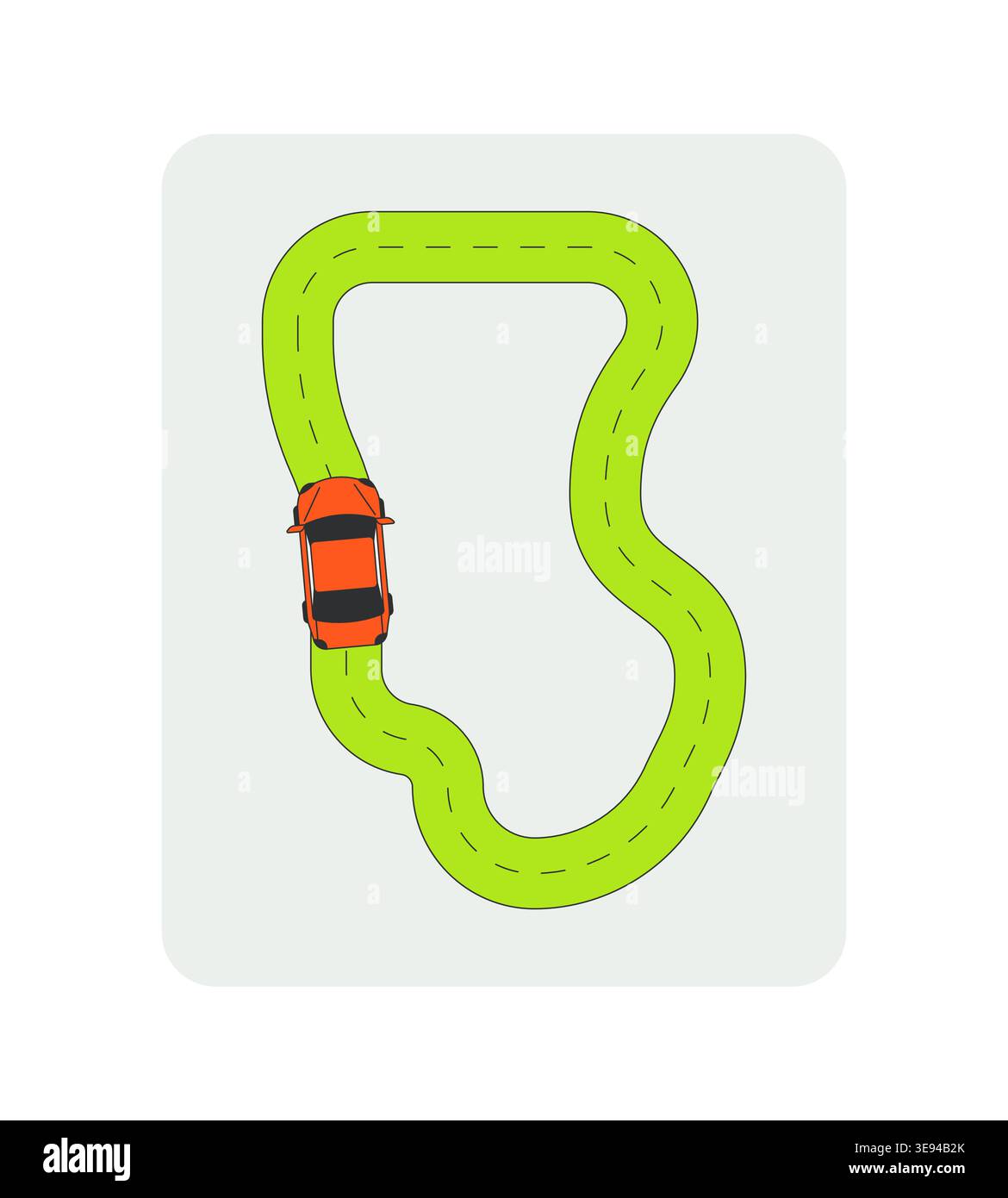 Driving route flat UI data visualization element Stock Vector