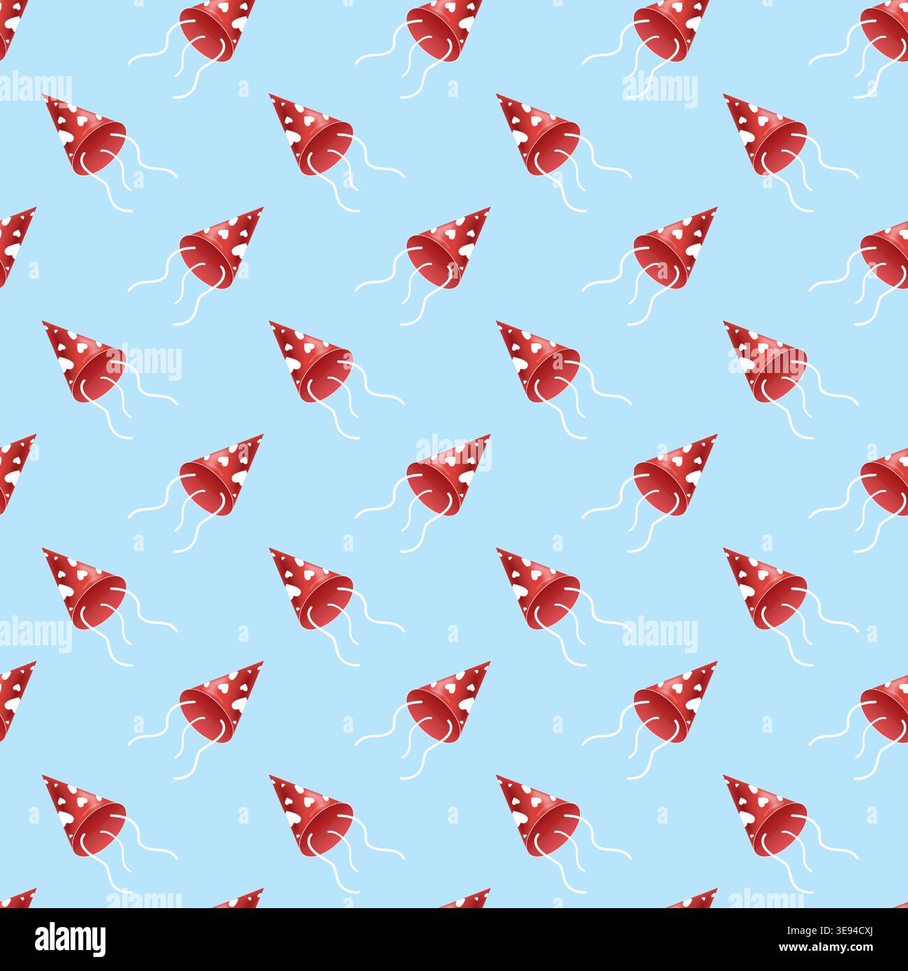 Red Party Hat Pattern Stock Vector