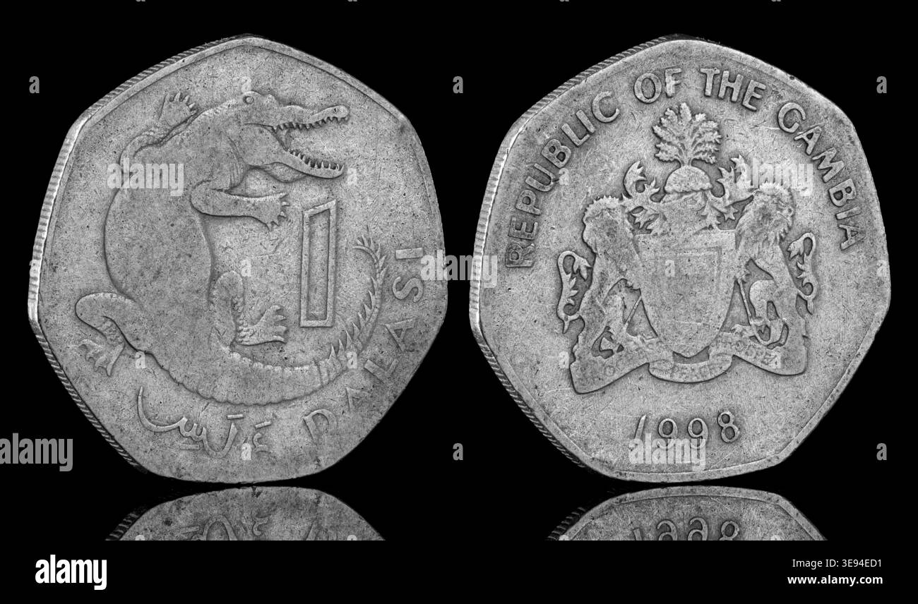 1998 Gambia 1 Dalasi coin Stock Photo