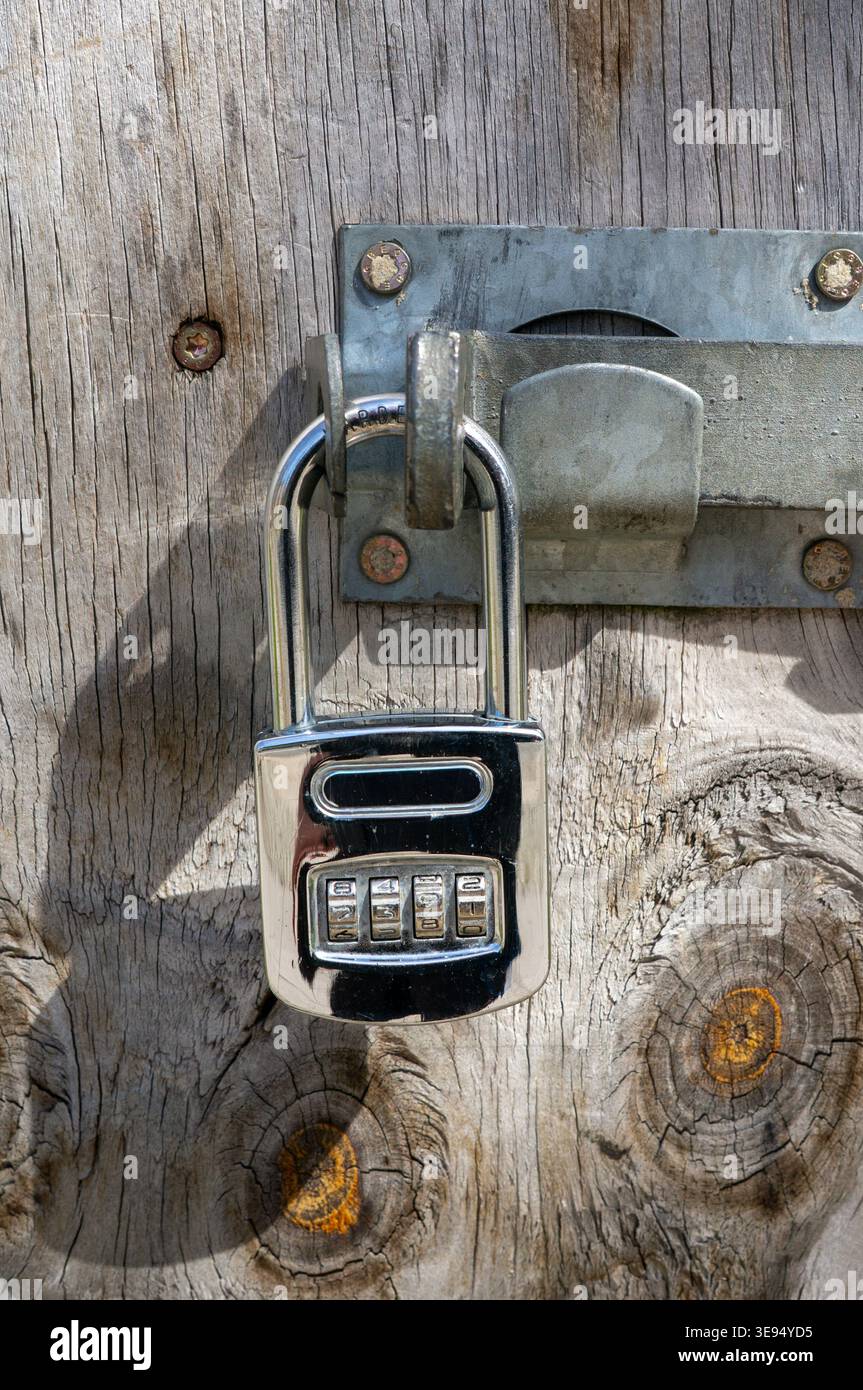 lock and key padlock security metal Stock Photo