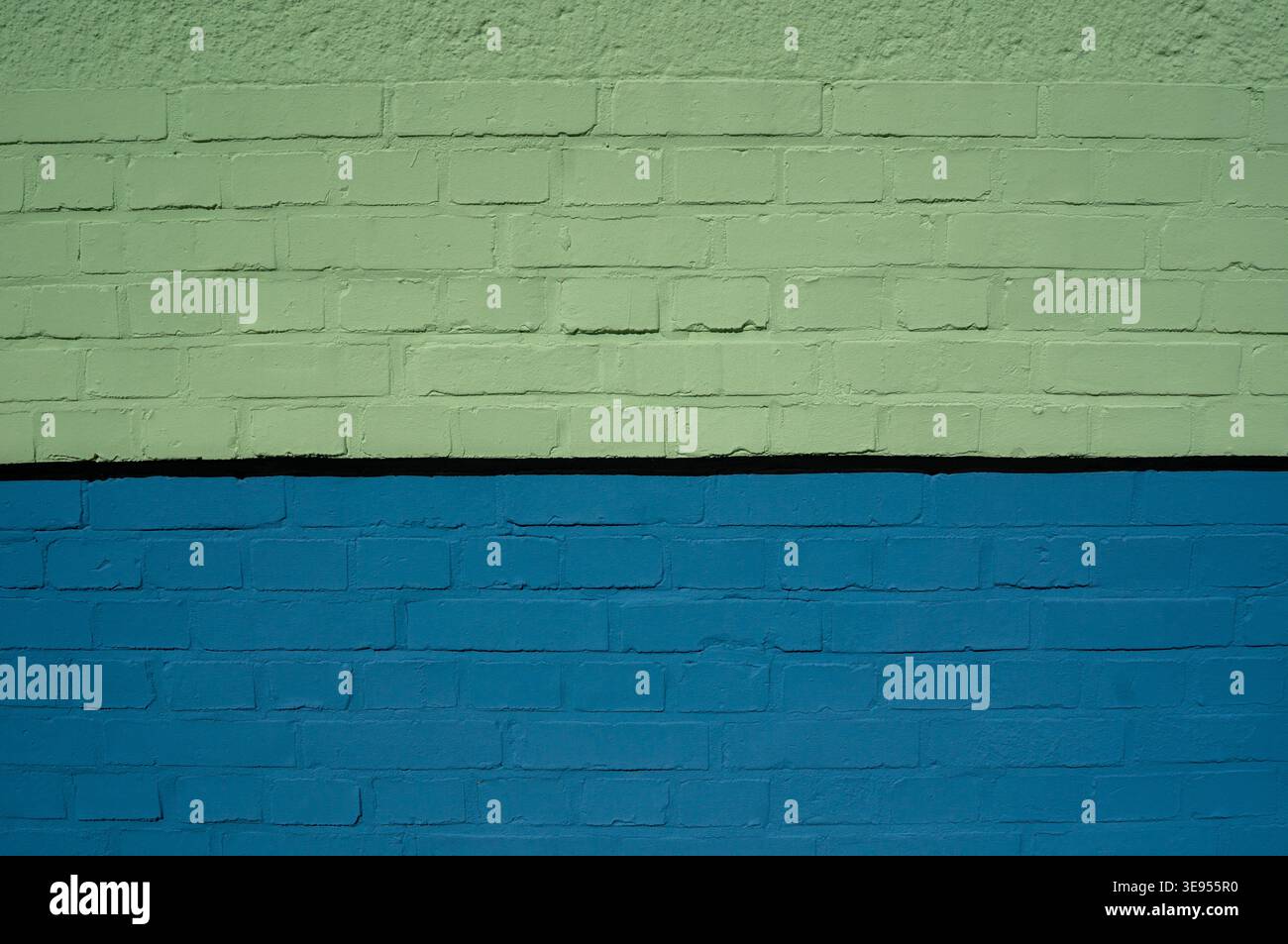 blue and green brick wall texture background Stock Photo